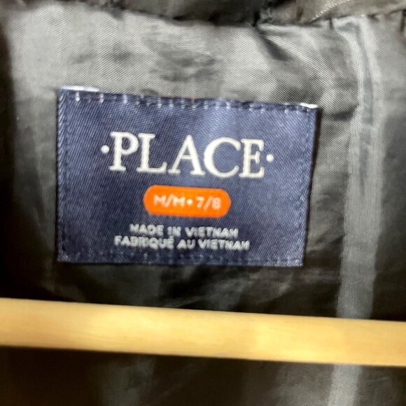 Place Black Puffer Jacket For Kids Size M 7/8 Made In Vietnam - Picture 3 of 4
